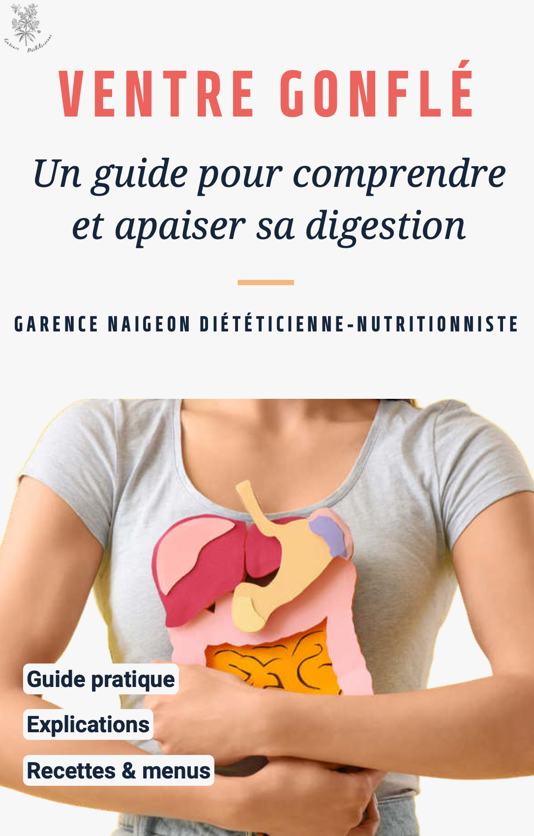 Livret Ventre gonflé, guide digestion par Garence Naigeon